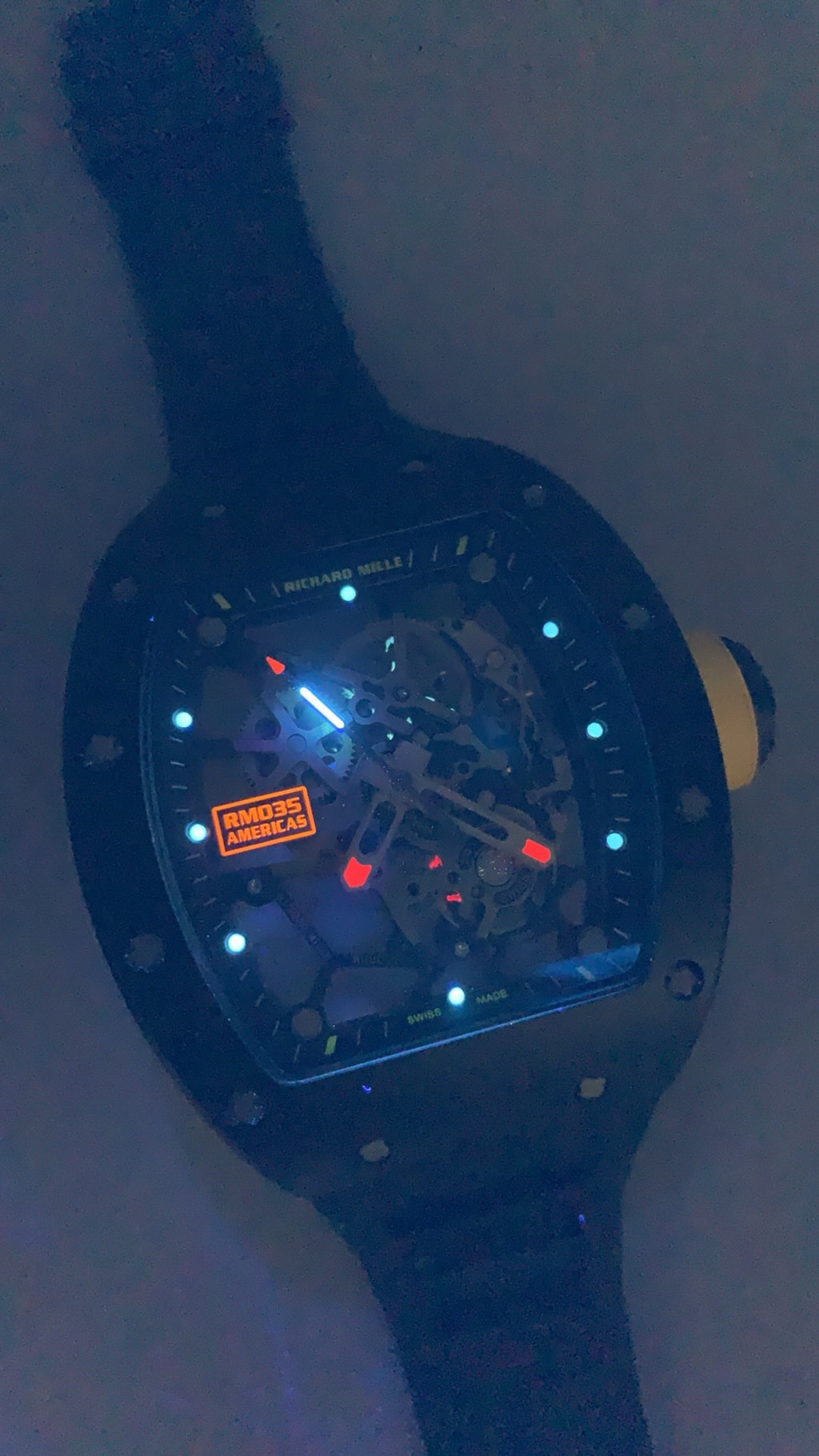 Richard Mille RM35-09 | 42MM | ตัวเรือนคาร์บอนไฟเบอร์ NTPT + โครงไทเทเนียม | หน้าปัดสเกเลตัน | กลไกอัตโนมัติ RMAL2