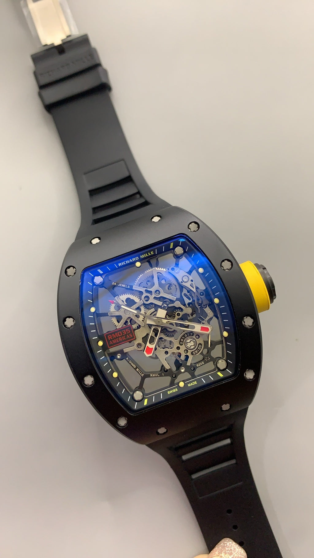 Richard Mille RM35-09 | 42MM | ตัวเรือนคาร์บอนไฟเบอร์ NTPT + โครงไทเทเนียม | หน้าปัดสเกเลตัน | กลไกอัตโนมัติ RMAL2