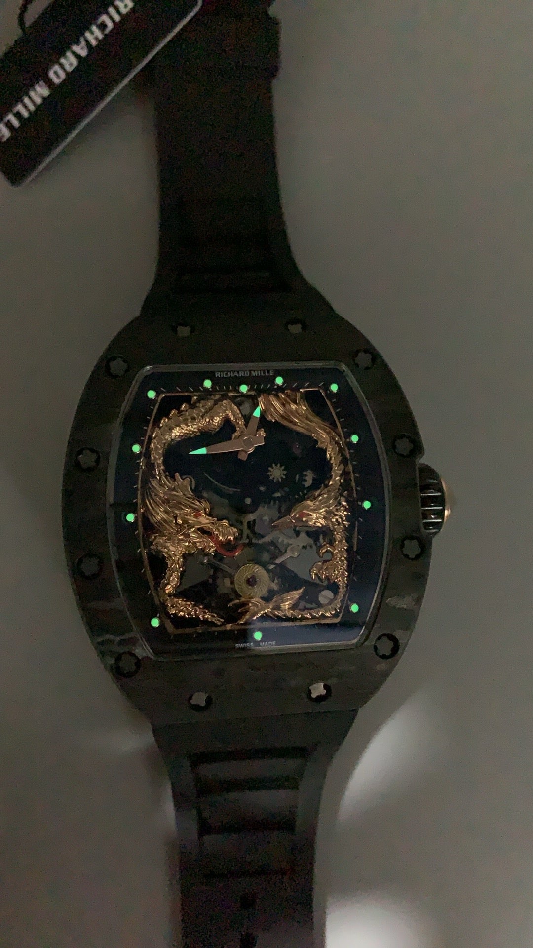 Richard Mille RM57-03 Dragon & Phoenix | 42.7MM | ตัวเรือนโรสโกลด์ | หน้าปัดประติมากรรมมังกร-ฟีนิกซ์ | กลไกไขลานมือ Flying Tourbillon