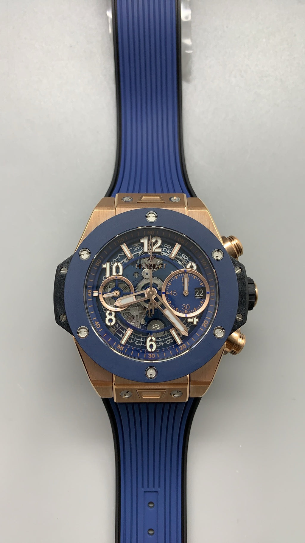 Hublot Big Bang Chronograph | 44MM | ตัวเรือนไทเทเนียม/สแตนเลสสตีล | หน้าปัดสเกเลตัน | จับเวลา Chronograph | กลไกอัตโนมัติ HUB4100