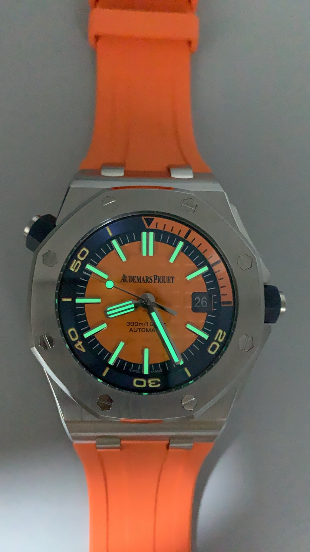 Audemars Piguet Royal Oak Offshore Diver 15710ST | 42MM | Stainless Steel Case | Orange Dial | Orange Rubber Strap | Automatic Movement Cal.3120