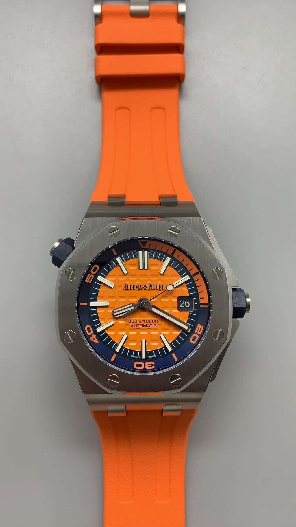 Audemars Piguet Royal Oak Offshore Diver 15710ST | 42MM | Stainless Steel Case | Orange Dial | Orange Rubber Strap | Automatic Movement Cal.3120