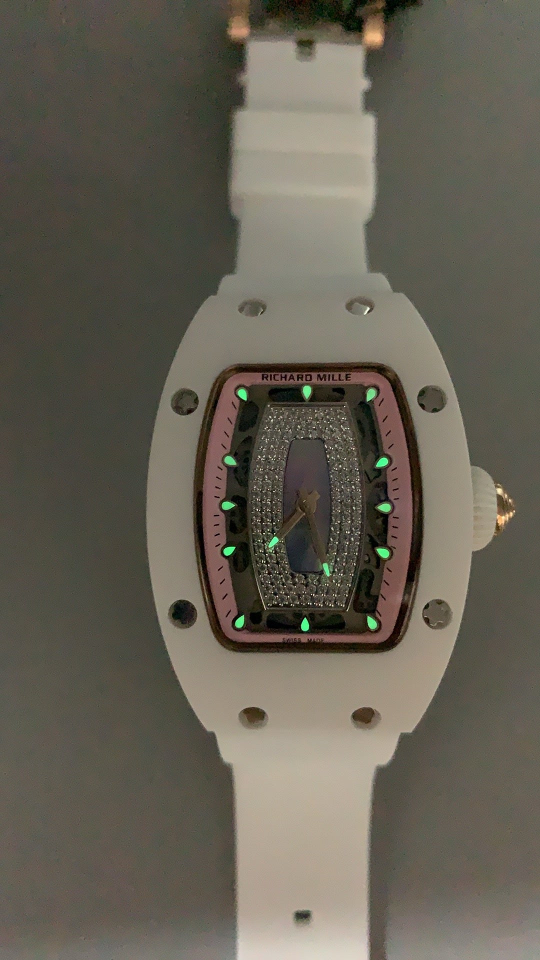 Richard Mille RM07-01 | 31MM | ตัวเรือนเซรามิกสีขาว + โครงสร้างโรสโกลด์ | หน้าปัดสเกเลตัน | กลไกอัตโนมัติ CRMA2