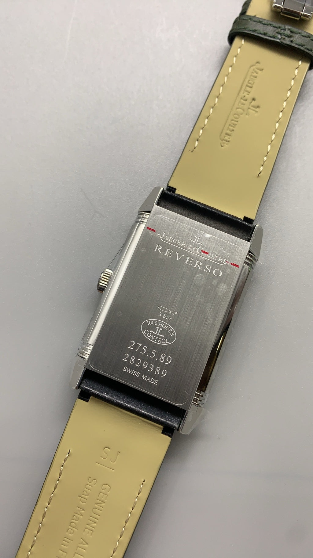 Jaeger-LeCoultre Reverso Tribute Small Seconds | 45.6×27.4MM | Stainless steel case | Green dial | Green alligator strap | Manual winding movement Cal.822/2