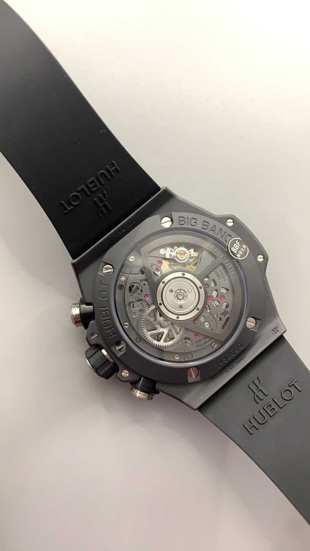 Hublot Big Bang Chronograph | 44MM | ตัวเรือนเซรามิกสีดำ | หน้าปัดสเกเลตัน | จับเวลา Chronograph | กลไกอัตโนมัติ HUB4100