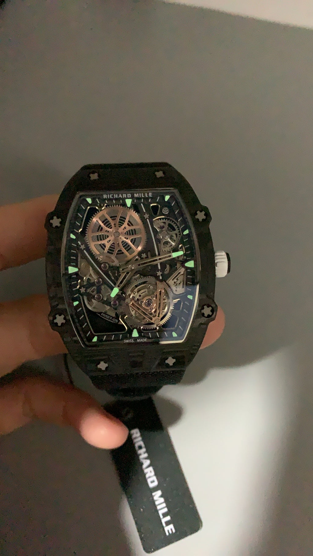 Richard Mille RM27-05 | 38.4MM | ตัวเรือนคาร์บอนไฟเบอร์ TPT + โครงไทเทเนียม | น้ำหนักเบาพิเศษ | หน้าปัดสเกเลตัน | กลไกไขลานมือ RM27-05