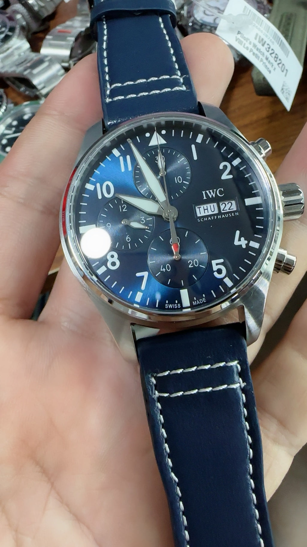 IWC Pilot’s Watch Chronograph | 41MM | หน้าปัดสีน้ำเงิน | สายหนังสีน้ำเงิน | กลไกอัตโนมัติ