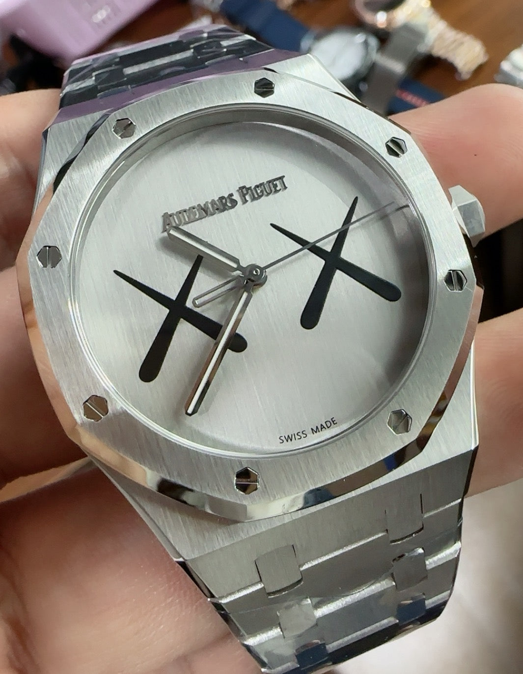 Audemars Piguet Royal Oak Concept Black Panther | 42MM | ตัวเรือนสแตนเลสสตีลเคลือบสีดำแบบ PVD | หน้าปัดตกแต่งตัวการ์ตูน Black Panther | กลไกอัตโนมัติ Flying Tourbillon