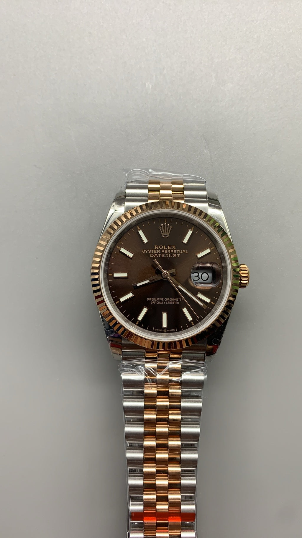 Rolex Datejust 36MM | หน้าปัดสีน้ำตาล | ตัวเรือนสแตนเลสสลับเคลือบสีโรสโกลด์ PVD | กลไกอัตโนมัติ Cal.3235