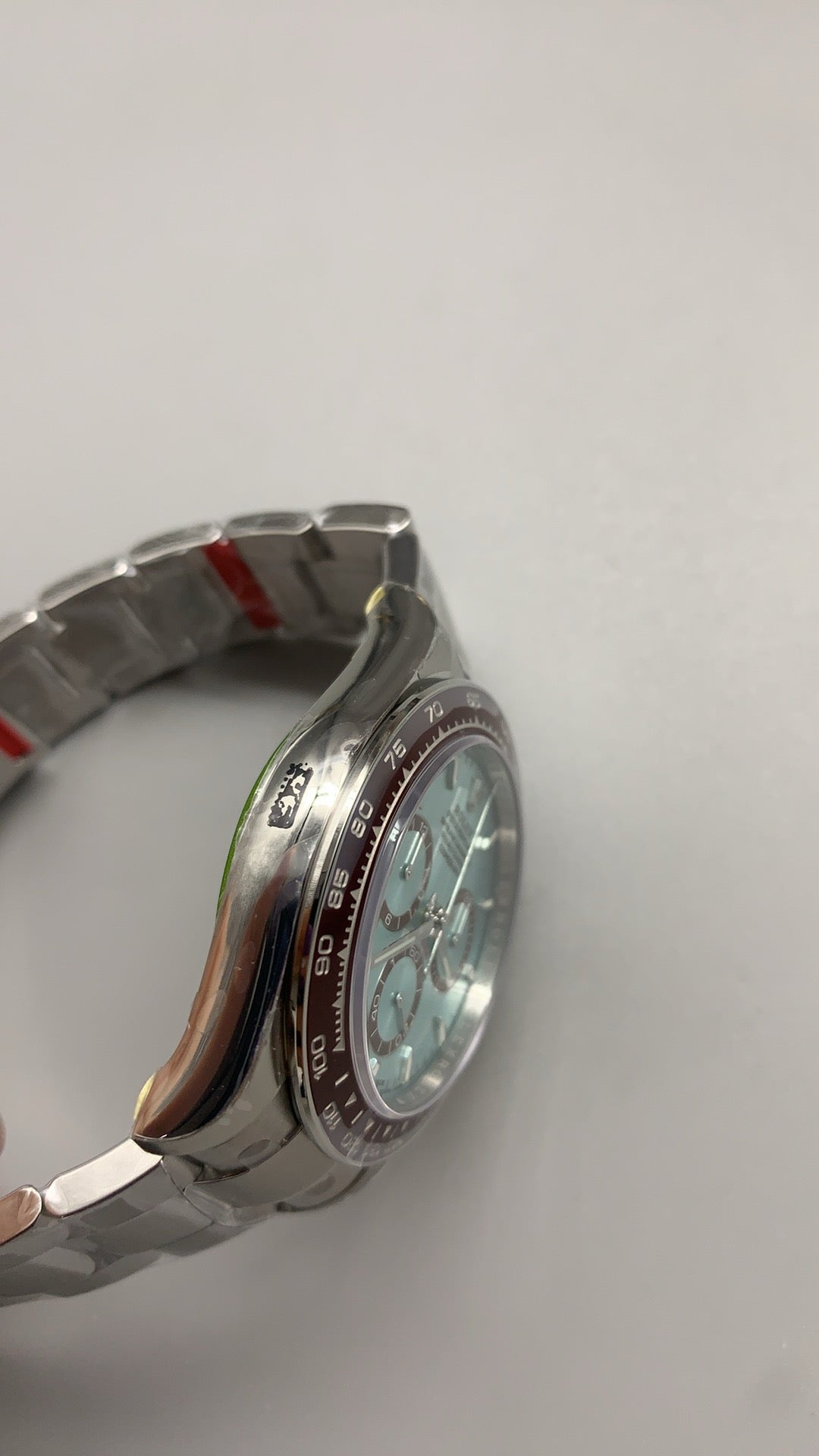 Rolex Daytona 40MM | หน้าปัดสีฟ้าน้ำแข็ง | ตัวเรือนสแตนเลสเคลือบสีแพลทินัม PVD | กลไกอัตโนมัติ Cal.4131