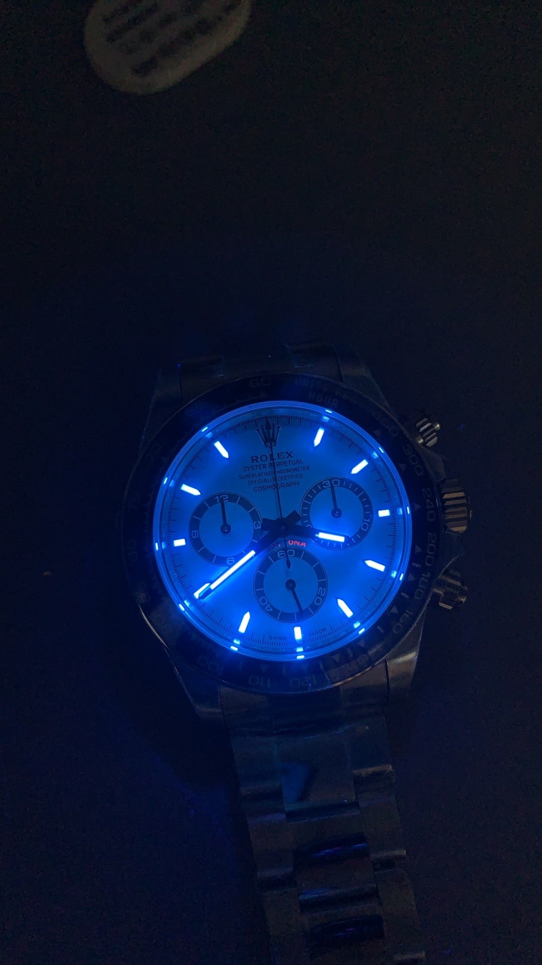 Rolex Daytona 40MM | หน้าปัดสีฟ้าน้ำแข็ง | ตัวเรือนสแตนเลสเคลือบสีแพลทินัม PVD | กลไกอัตโนมัติ Cal.4131