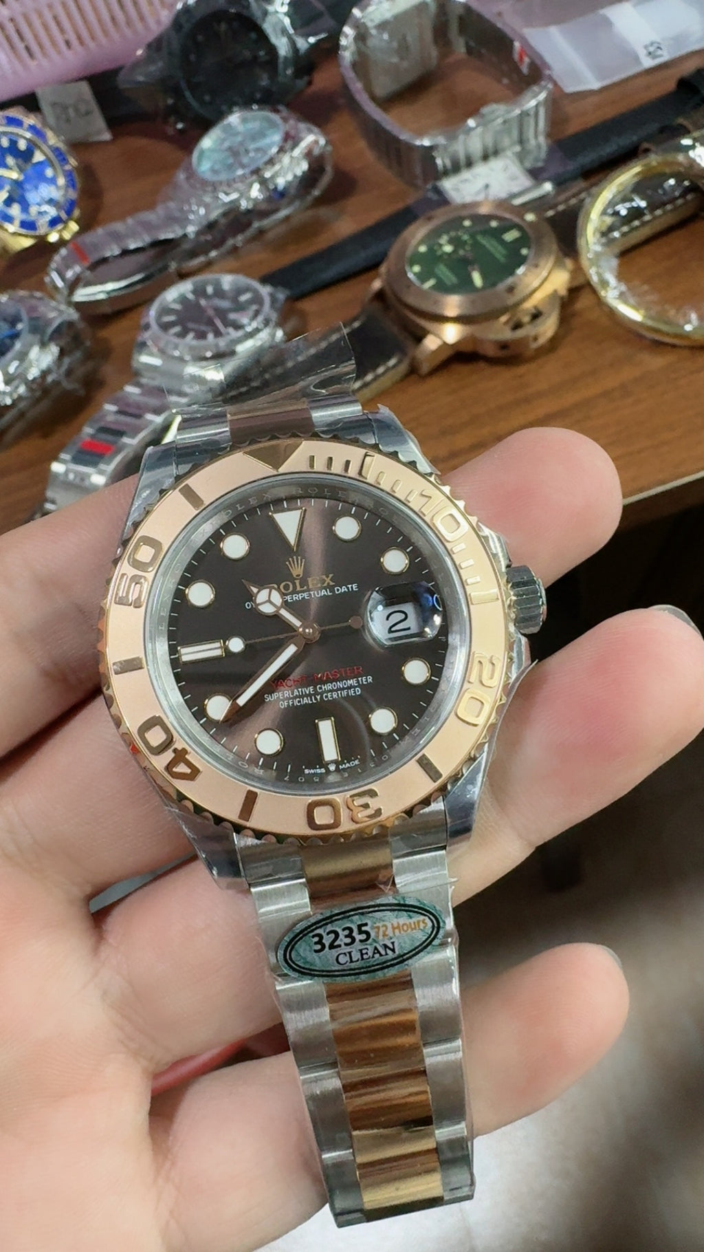 Rolex Yacht-Master 40MM | ตัวเรือนสแตนเลสสลับเคลือบสีโรสโกลด์ PVD | กลไกอัตโนมัติ Cal.3235