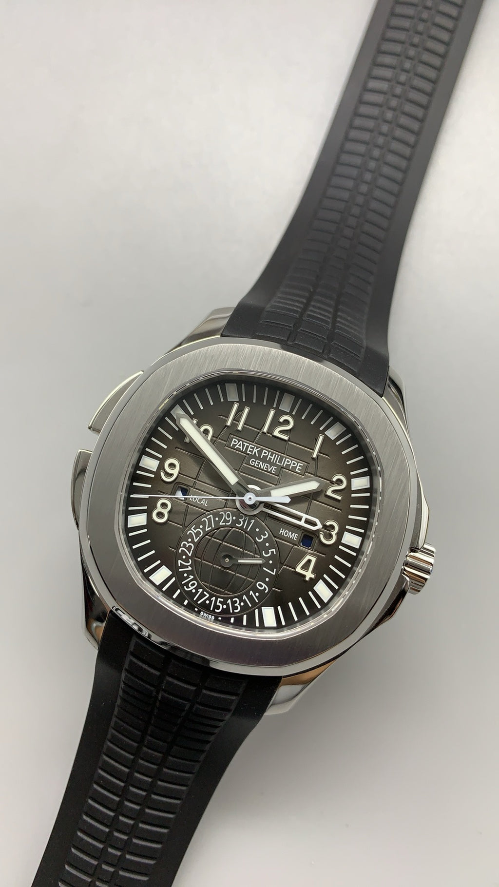 Patek Philippe Aquanaut 5164 | 40.8MM | หน้าปัดสีน้ำตาลเข้มลายตาราง | สายยางสีน้ำตาล | กลไกอัตโนมัติ Cal.324 S C