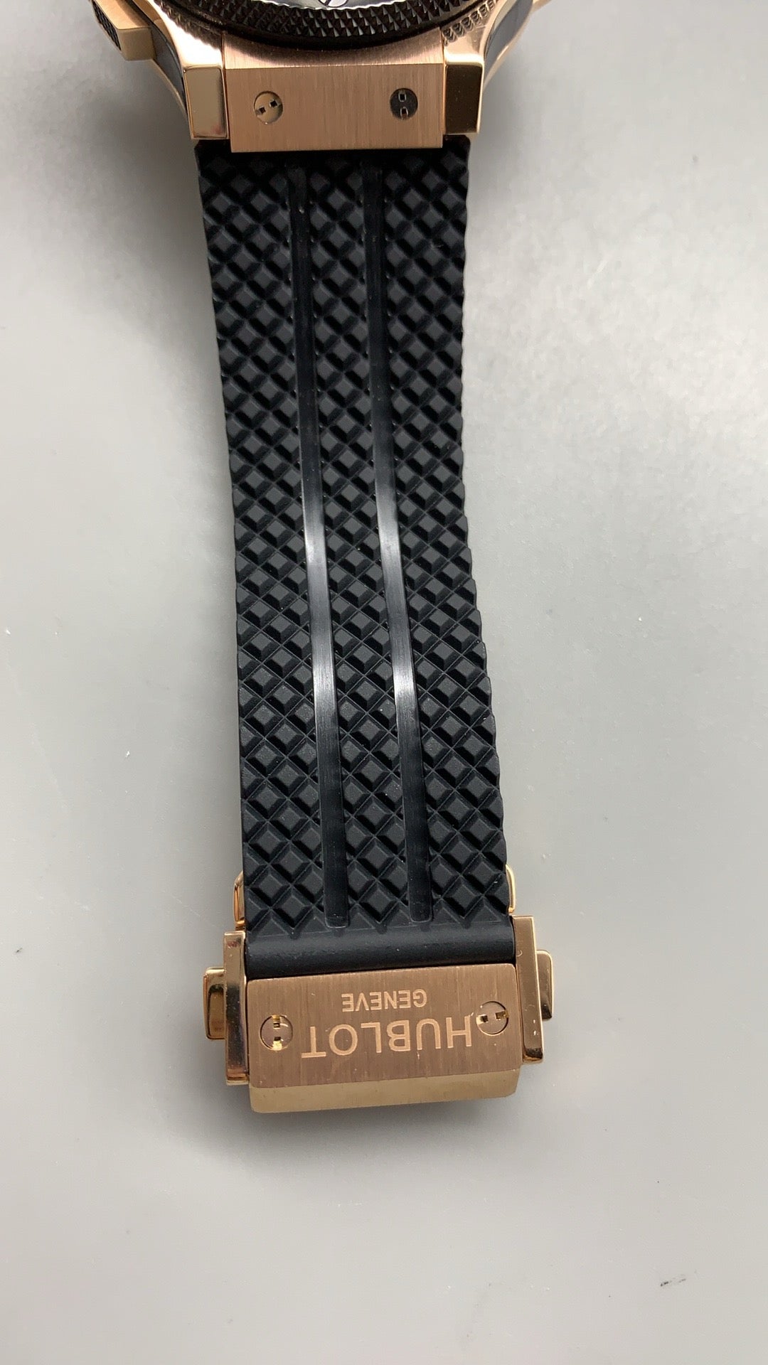 Hublot Big Bang Chronograph | 44MM | ตัวเรือนสแตนเลสสตีลเคลือบสีโรสโกลด์แบบ PVD | หน้าปัดสเกเลตัน | จับเวลา Chronograph | กลไกอัตโนมัติ HUB4100