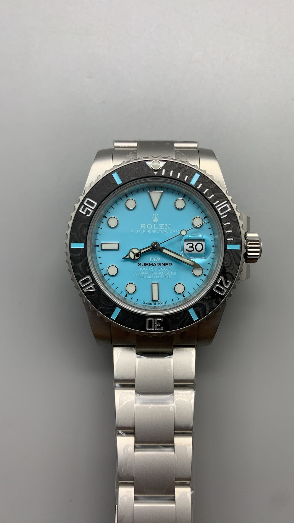 Rolex Submariner DIW 40MM | หน้าปัดสีฟ้า Tiffany | ตัวเรือนไทเทเนียม | กลไกอัตโนมัติ Cal.3135