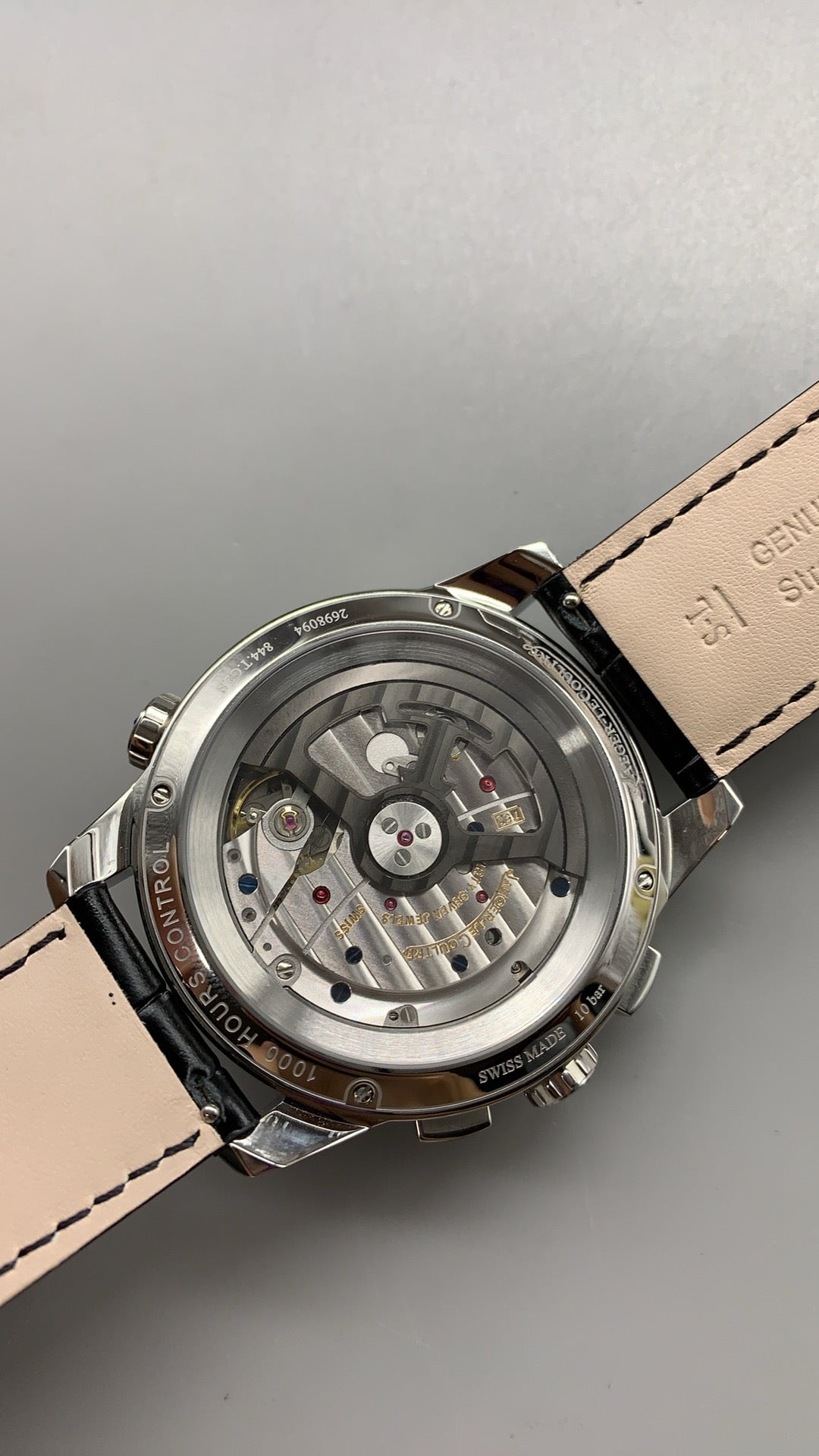 Jaeger-LeCoultre Polaris Chronograph WT | 44MM | Stainless Steel Case | Chronograph + World Time | Black Dial | Black Crocodile Leather Strap | Automatic Movement Cal.752A