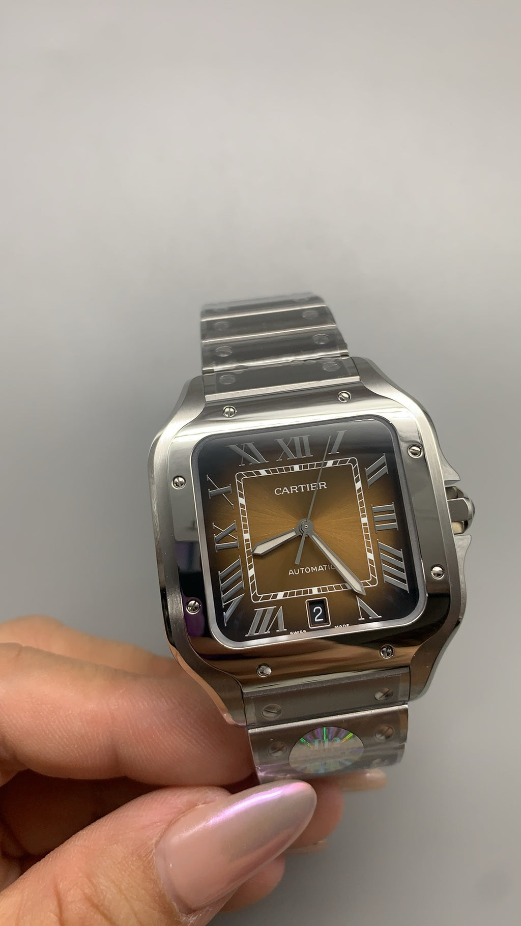 Cartier Santos de Cartier | ขนาด 40 มม. (Large) | หน้าปัดสีน้ำตาล | อัตโนมัติ