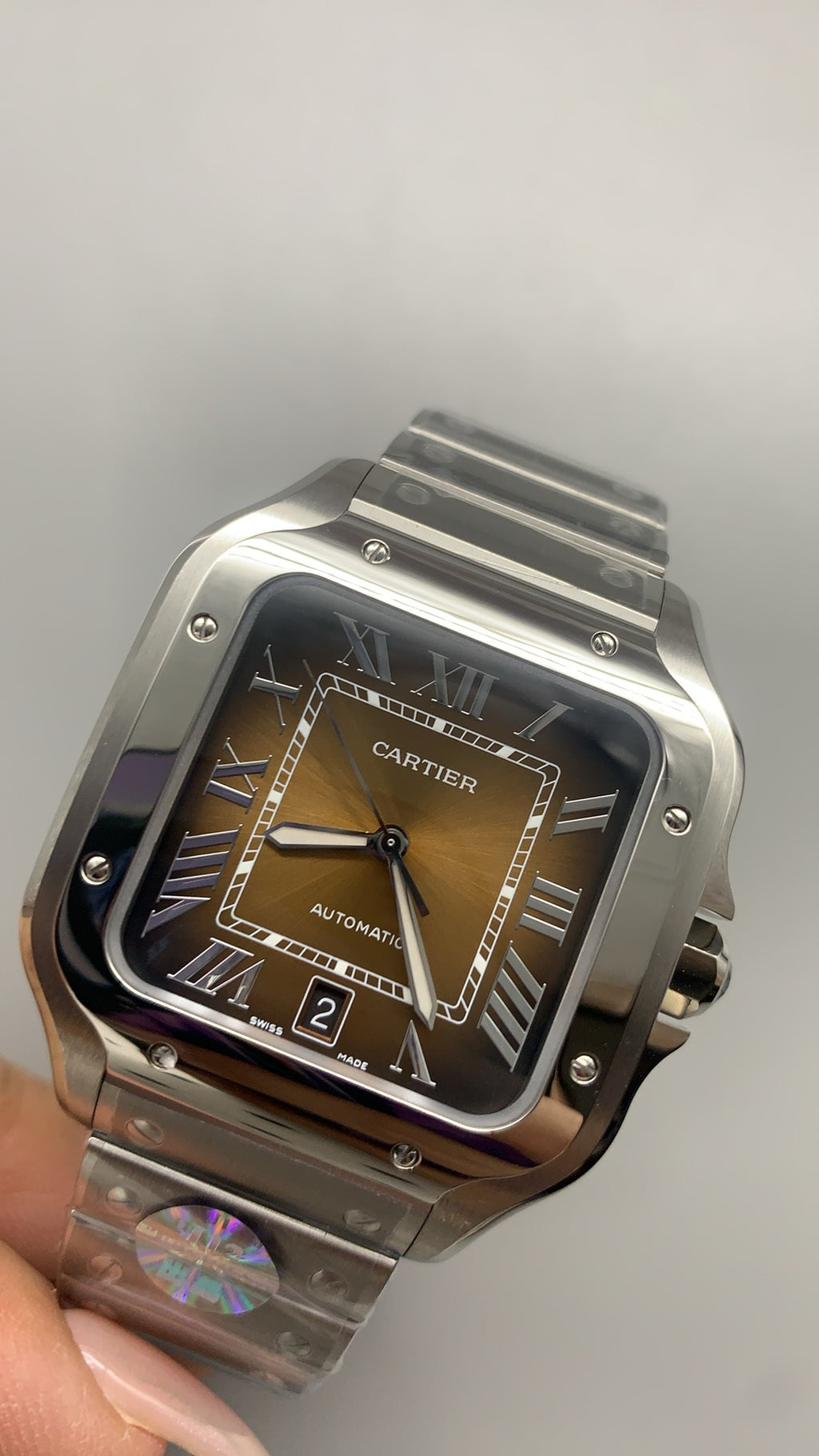Cartier Santos de Cartier | ขนาด 40 มม. (Large) | หน้าปัดสีน้ำตาล | อัตโนมัติ