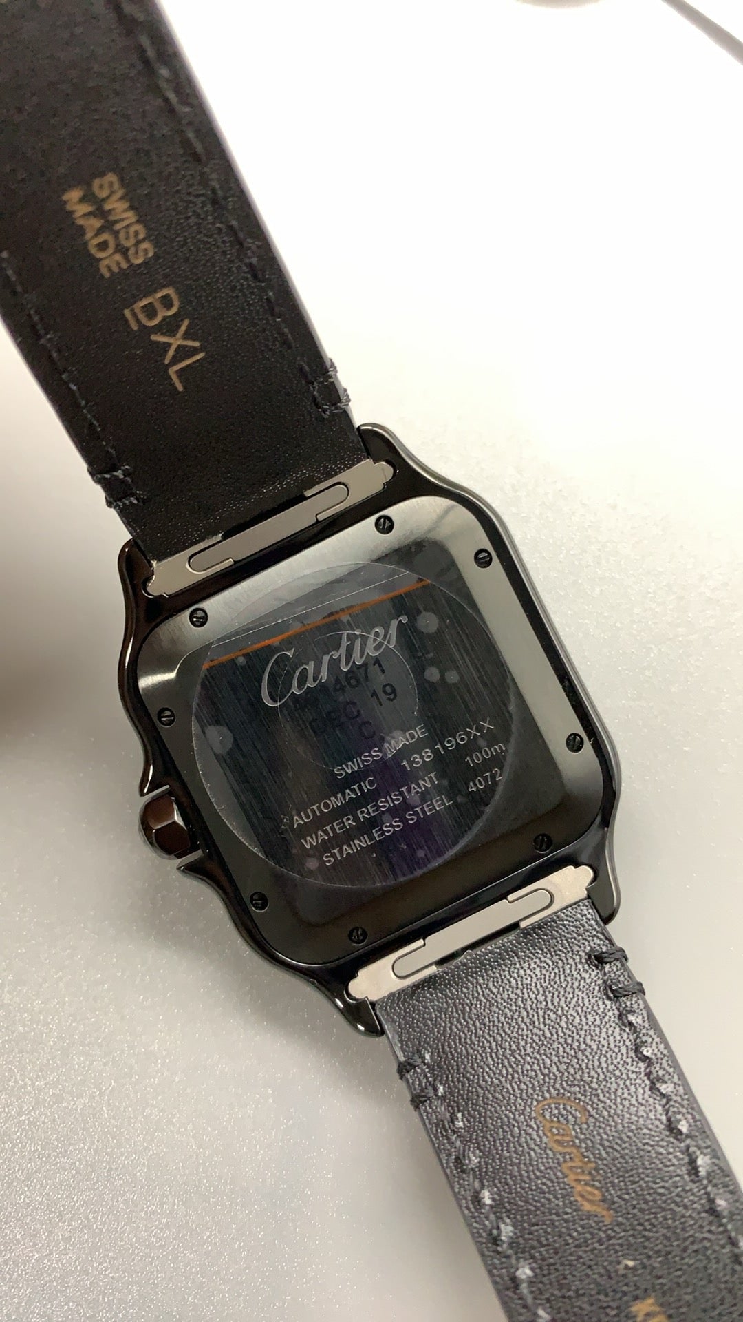 Cartier Santos de Cartier | ขนาด 40 มม. (Large) | สีดำทั้งเรือน | สายหนัง | อัตโนมัติ