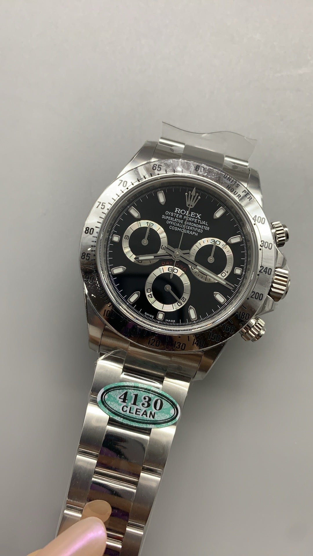 Rolex Daytona 40MM | หน้าปัดสีดำ | ตัวเรือนสแตนเลสสตีล | กลไกอัตโนมัติ Cal.4130