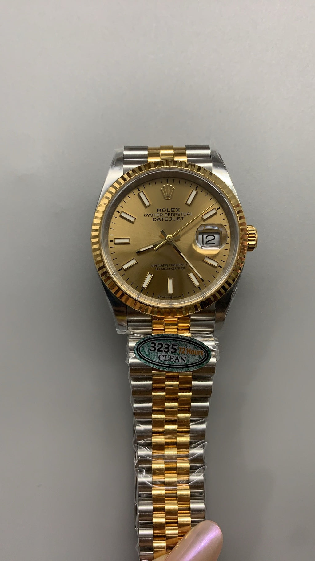 Rolex Datejust 36MM | ตัวเรือนสแตนเลสสลับเคลือบสีทอง PVD | กลไกอัตโนมัติ Cal.3235