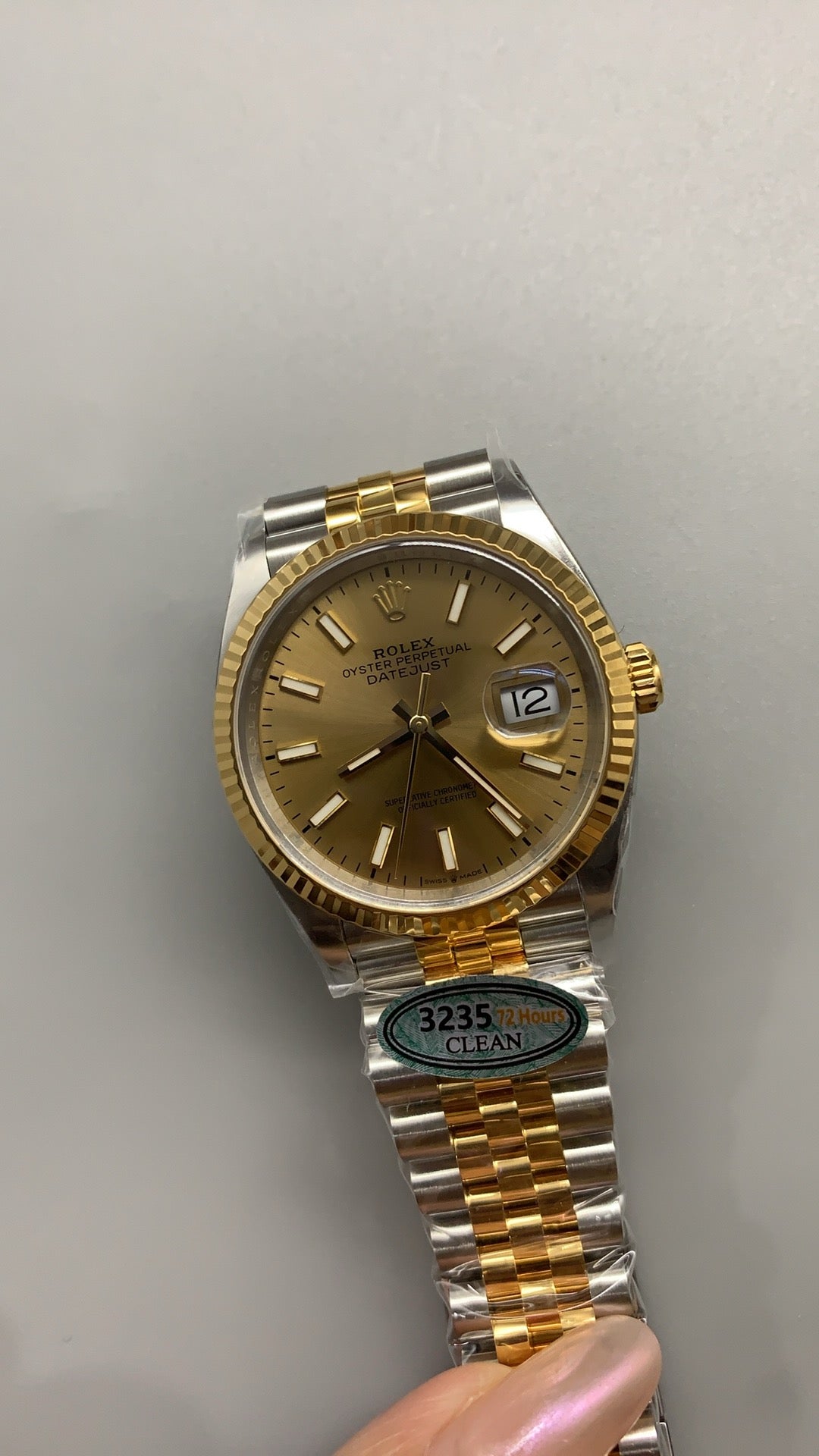 Rolex Datejust 36MM | ตัวเรือนสแตนเลสสลับเคลือบสีทอง PVD | กลไกอัตโนมัติ Cal.3235