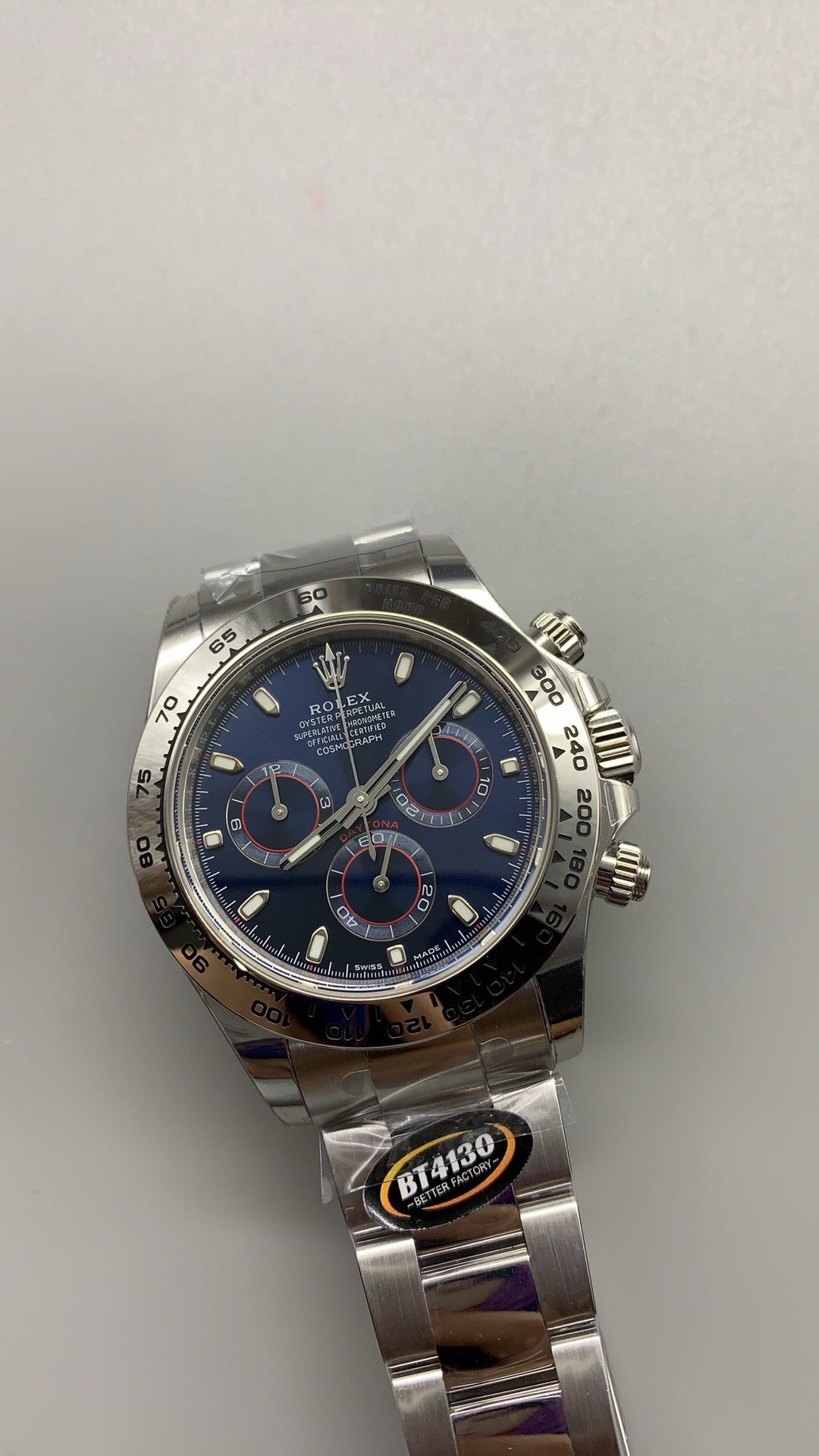 Rolex Daytona 40MM | หน้าปัดสีฟ้า (Ice Blue) | ตัวเรือนสแตนเลสเคลือบสีไวท์โกลด์ PVD