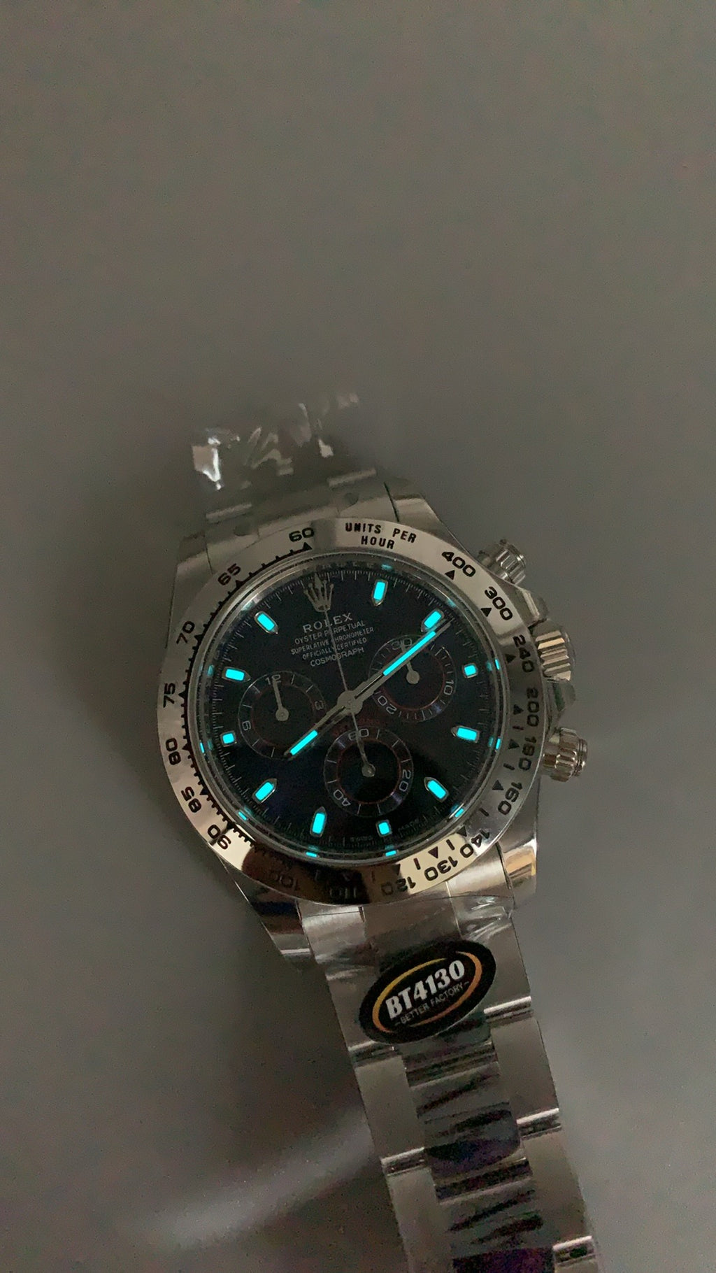 Rolex Daytona 40MM | หน้าปัดสีฟ้า (Ice Blue) | ตัวเรือนสแตนเลสเคลือบสีไวท์โกลด์ PVD