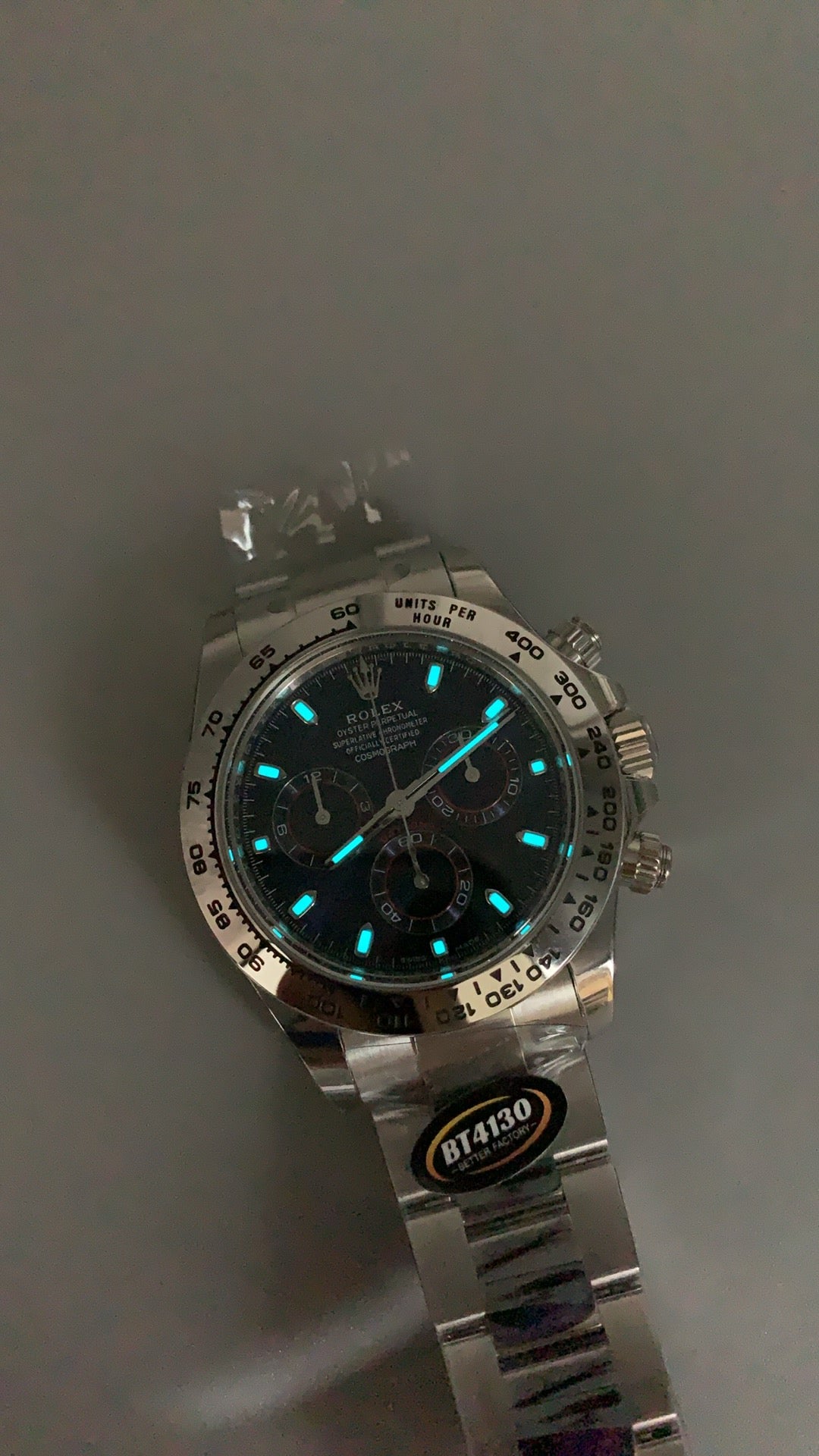 Rolex Daytona 40MM | หน้าปัดสีฟ้า (Ice Blue) | ตัวเรือนสแตนเลสเคลือบสีไวท์โกลด์ PVD