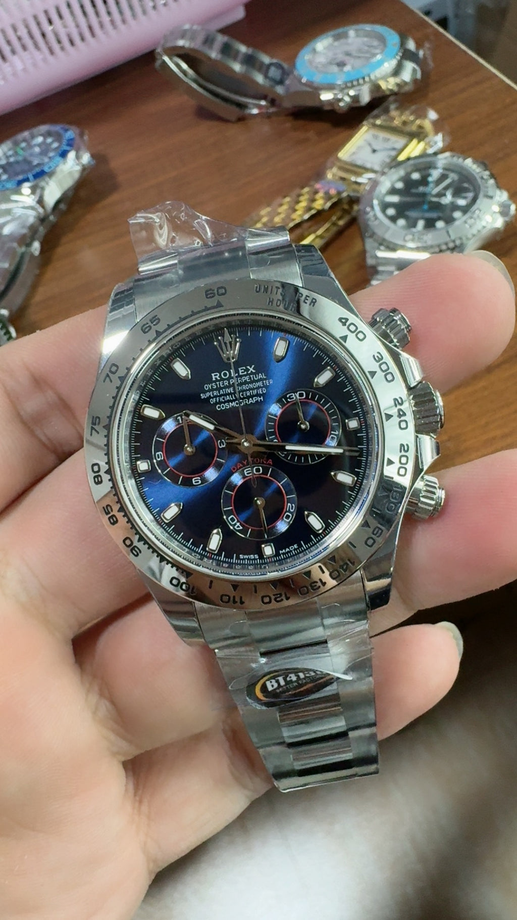 Rolex Daytona 40MM | หน้าปัดสีฟ้า (Ice Blue) | ตัวเรือนสแตนเลสเคลือบสีไวท์โกลด์ PVD