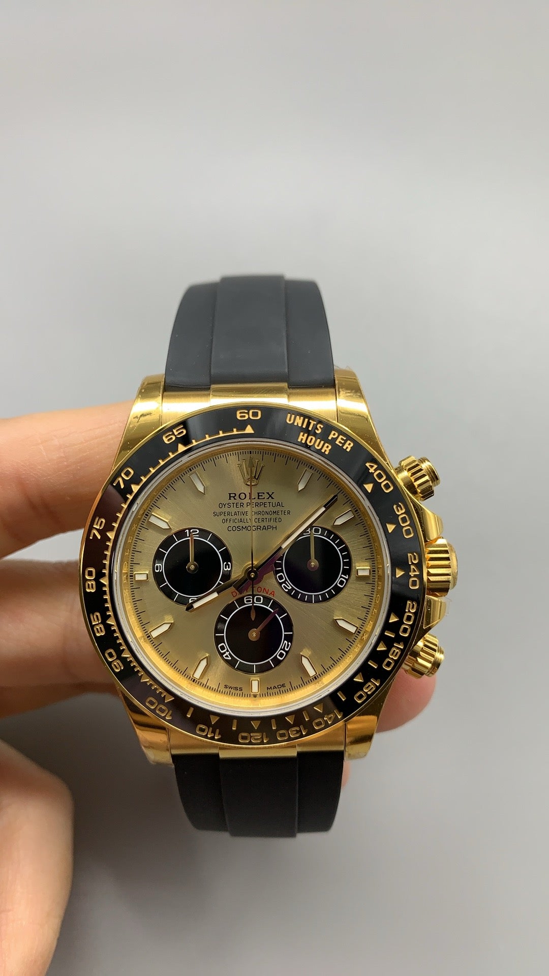 Rolex Daytona 40MM | หน้าปัดสีทอง | ตัวเรือนสแตนเลสเคลือบสีทอง PVD