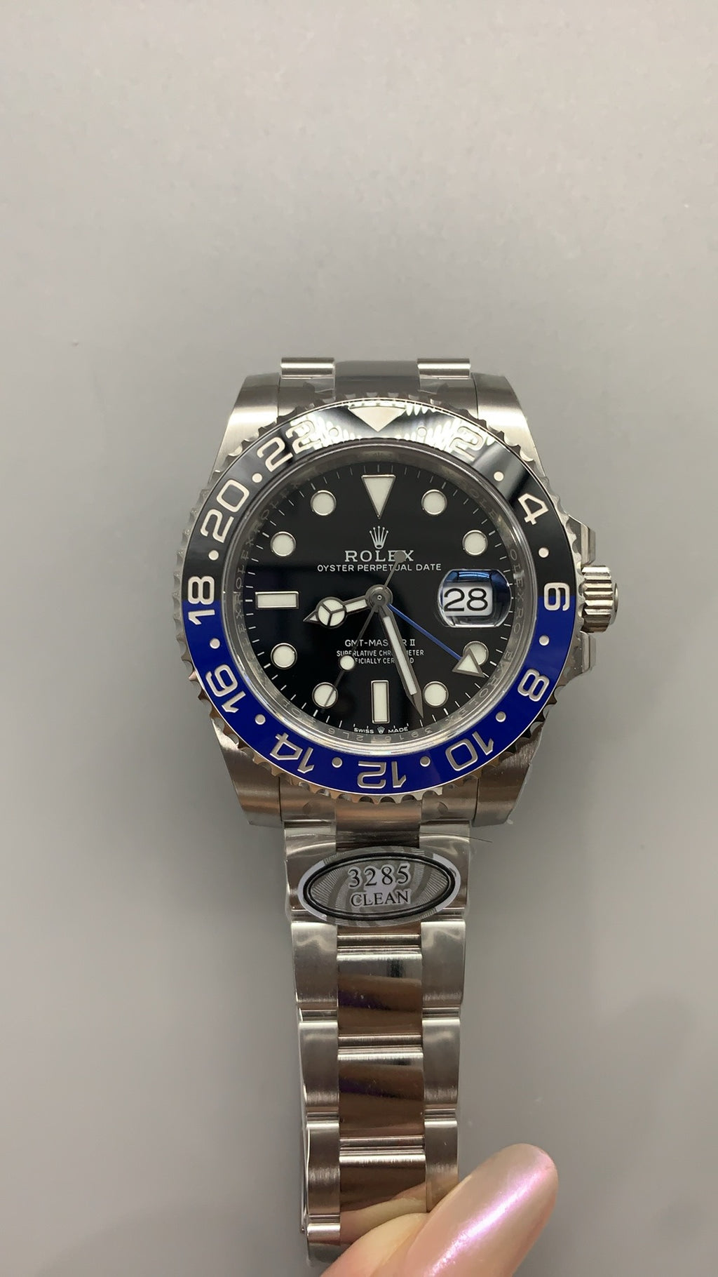 Rolex GMT-Master II 40MM | รุ่นคลาสสิก ขอบเซรามิกสีดำ | กลไกอัตโนมัติ Cal.3285
