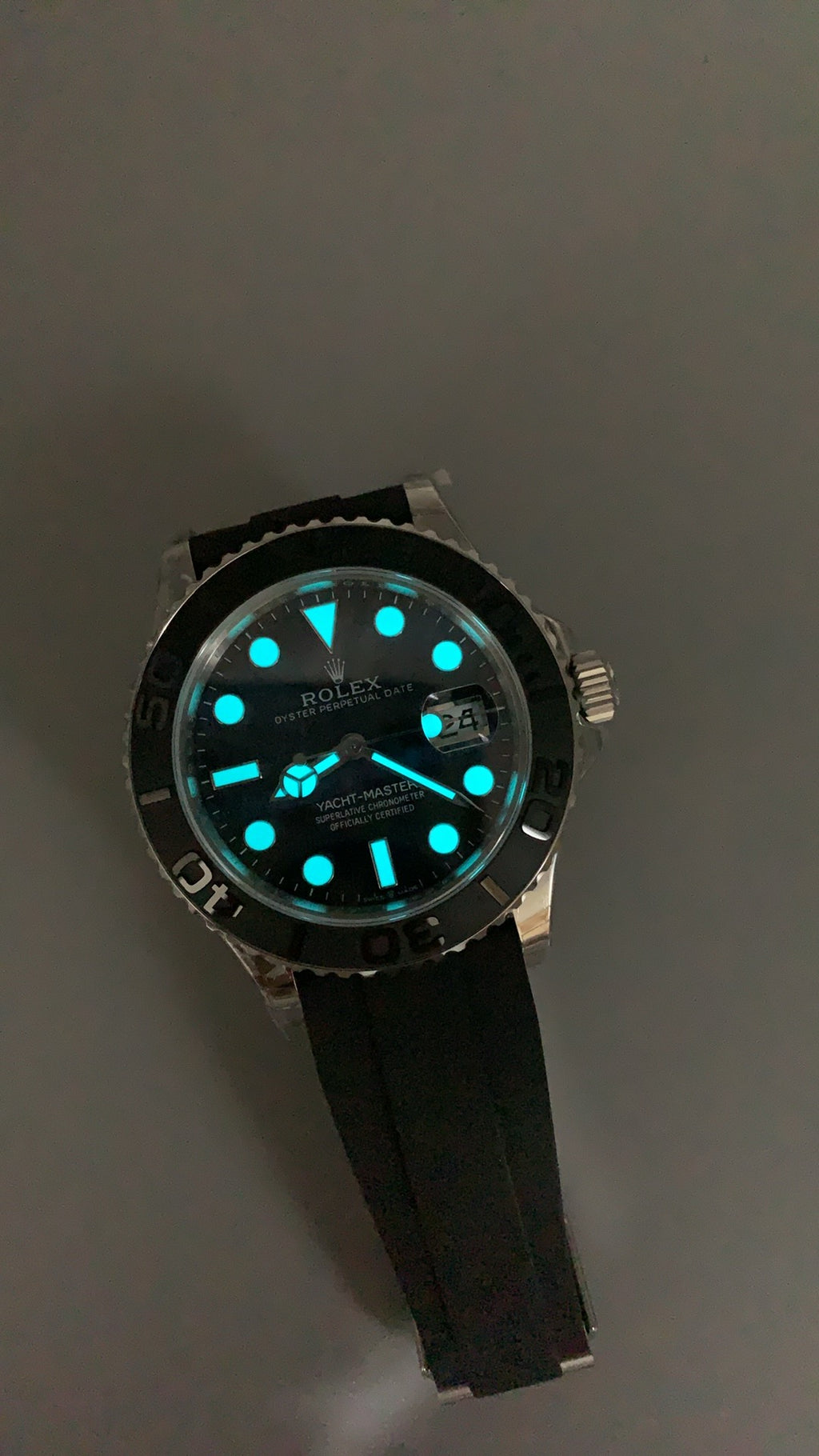 Rolex Yacht-Master 42MM | หน้าปัดหินตาเหยี่ยว | ตัวเรือนสแตนเลสเคลือบสีไวท์โกลด์ PVD