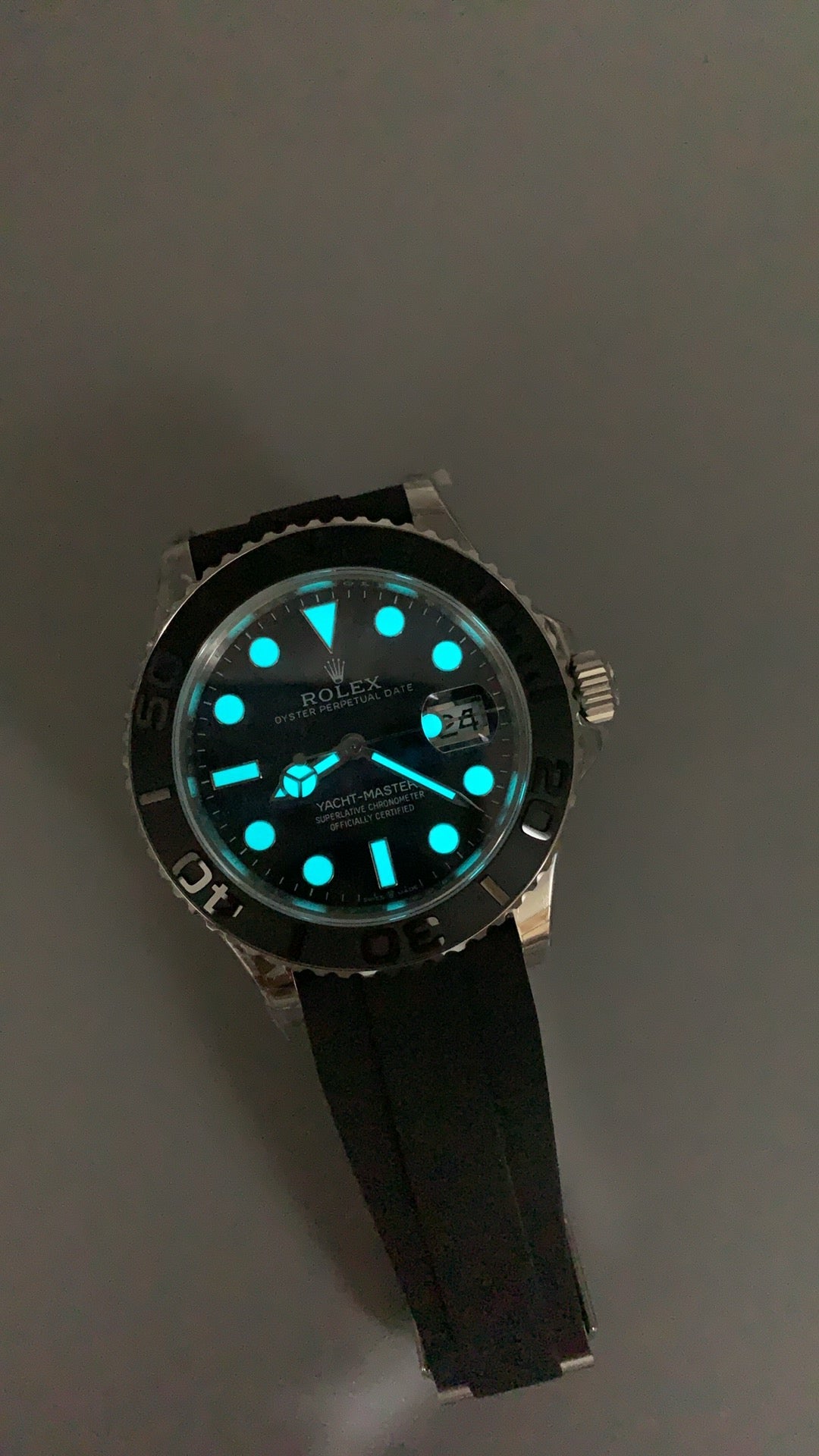 Rolex Yacht-Master 42MM | หน้าปัดหินตาเหยี่ยว | ตัวเรือนสแตนเลสเคลือบสีไวท์โกลด์ PVD