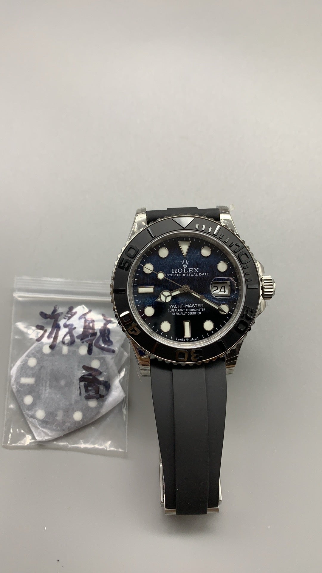 Rolex Yacht-Master 42MM | หน้าปัดหินตาเหยี่ยว | ตัวเรือนสแตนเลสเคลือบสีไวท์โกลด์ PVD