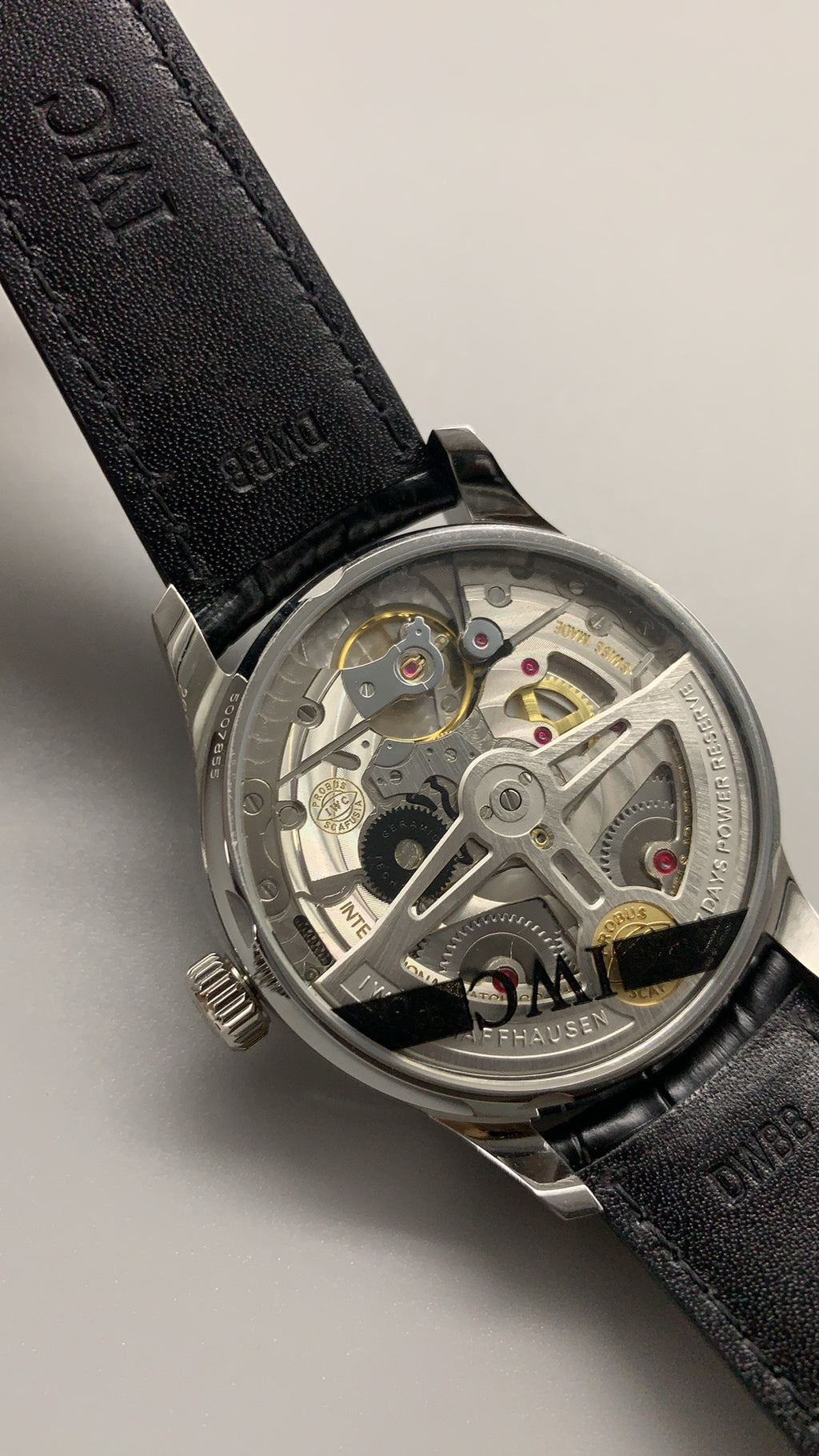 IWC Portugieser Automatic 7 Days | 42.3MM | ตัวเรือนสแตนเลสสตีล | พลังงานสำรอง 7 วัน | หน้าปัดสีน้ำเงิน | สายหนังจระเข้สีดำ | กลไกอัตโนมัติ Cal.52010