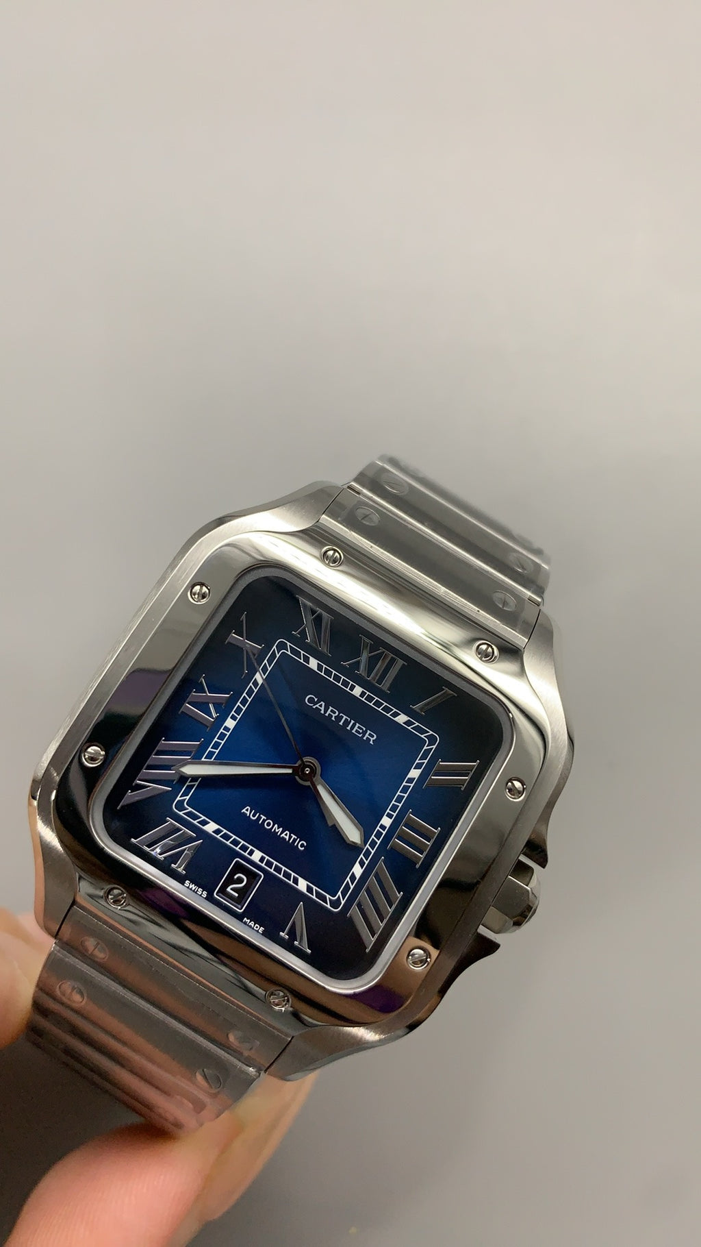 Cartier Santos de Cartier | ขนาด 40 มม. (Large) | หน้าปัดสีน้ำเงิน | อัตโนมัติ