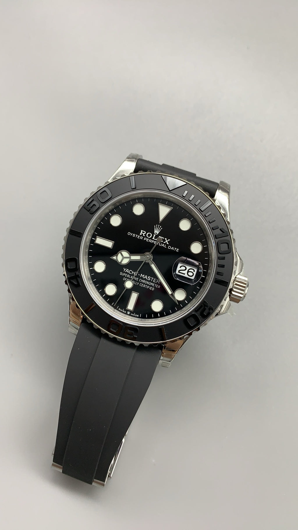 Rolex Yacht-Master 42MM | หน้าปัดสีเทา | ตัวเรือนสแตนเลสเคลือบสีไวท์โกลด์ PVD