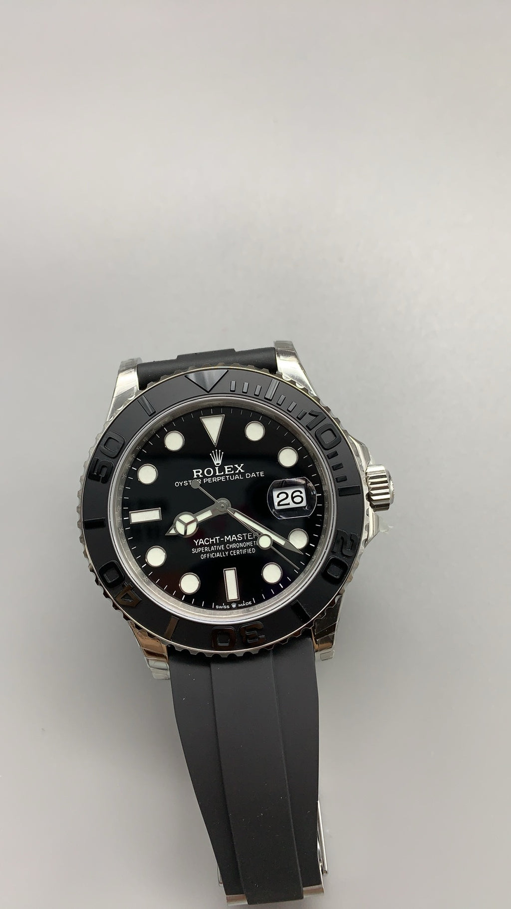 Rolex Yacht-Master 42MM | หน้าปัดสีเทา | ตัวเรือนสแตนเลสเคลือบสีไวท์โกลด์ PVD