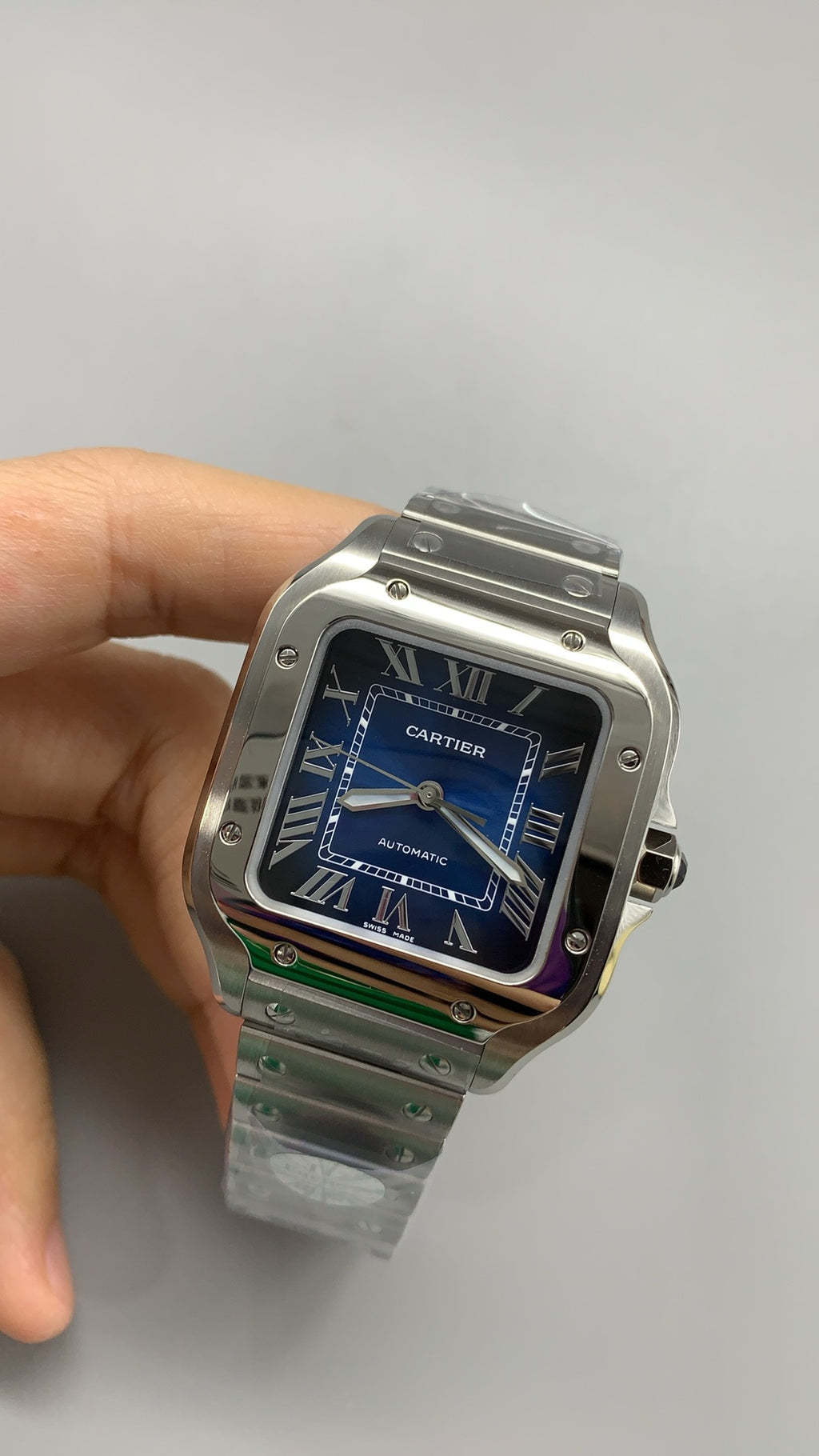 Cartier Santos de Cartier | ขนาด 35 มม. (Medium) | หน้าปัดสีน้ำเงิน | อัตโนมัติ