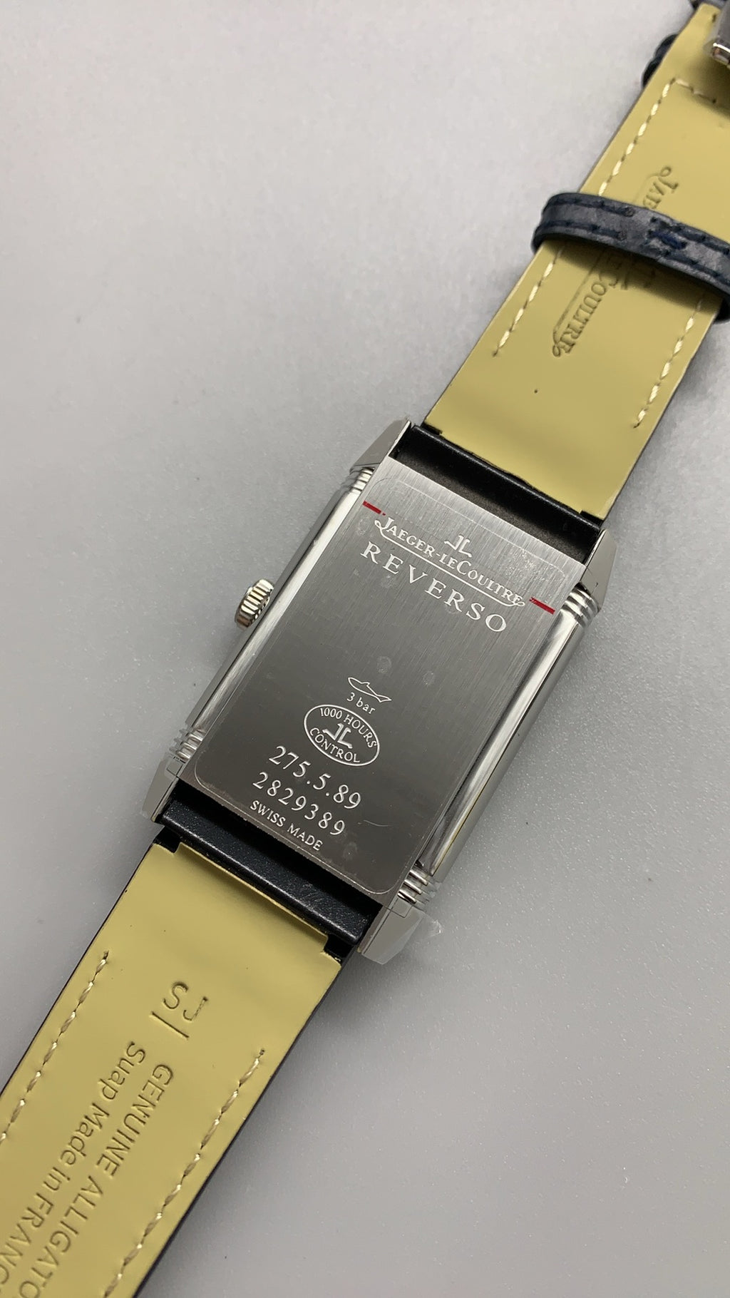 Jaeger-LeCoultre Reverso Classic Small Seconds | 45.6×27.4MM | Stainless steel case | Manual winding movement | Blue dial | Blue alligator strap | Small seconds function