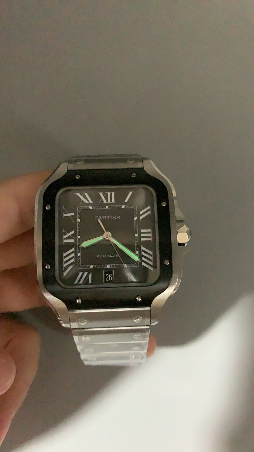 Cartier Santos de Cartier | ขนาด 40 มม. (Large) | ขอบหน้าปัดสีดำ | อัตโนมัติ