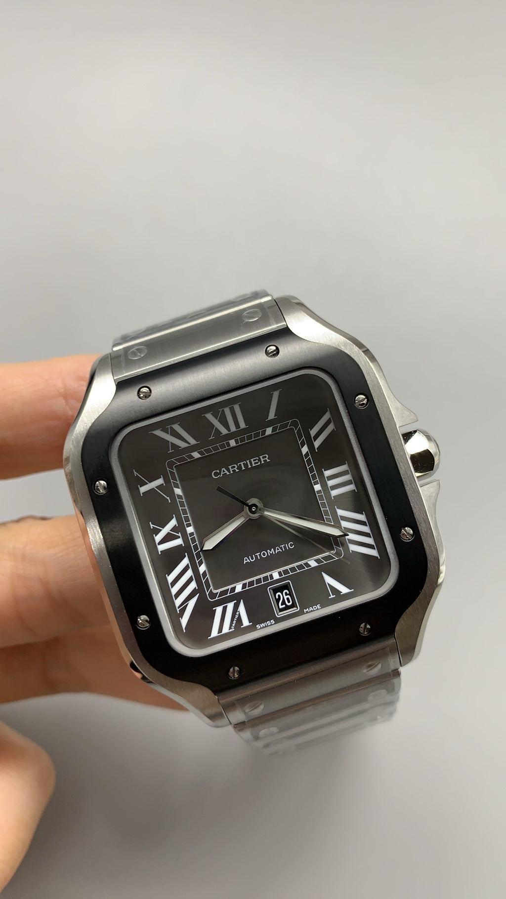 Cartier Santos de Cartier | ขนาด 40 มม. (Large) | ขอบหน้าปัดสีดำ | อัตโนมัติ