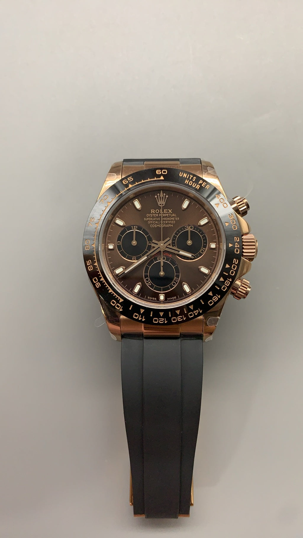 Rolex Daytona 40MM | หน้าปัดสีน้ำตาล | ตัวเรือนสแตนเลสเคลือบสีโรสโกลด์ PVD | กลไกอัตโนมัติ Cal.4130